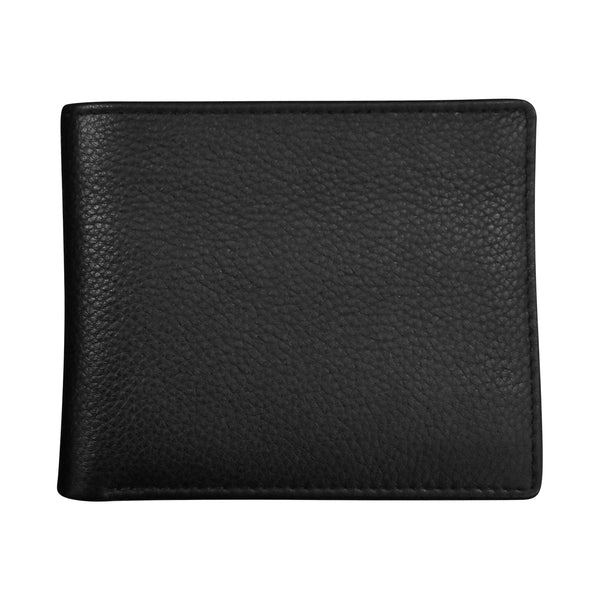 Cartera plegable de piel granulada para hombre