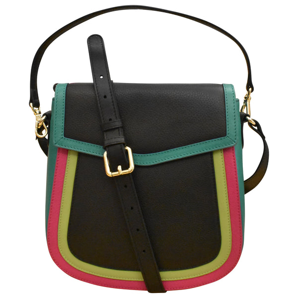 Bolso bombonera con solapa multicolor