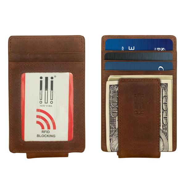 Tarjetero con clip magnético para billetes