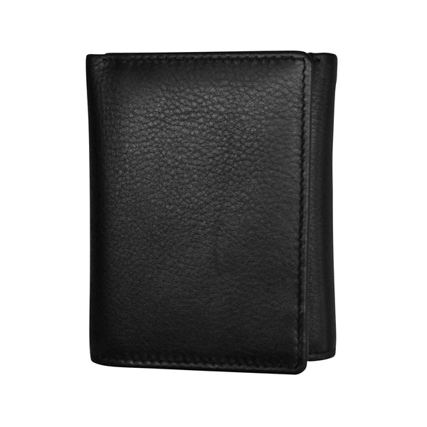 Cartera triple de piel granulada para hombre